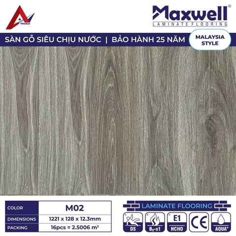 Sàn gỗ Maxwell M02 cốt nâu lát thẳng