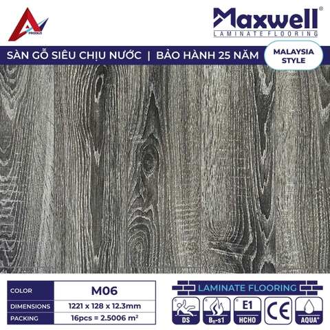 Sàn gỗ Maxwell M06 cốt nâu lát thẳng
