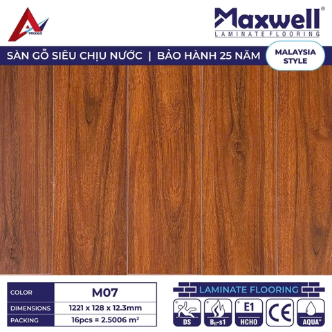 Sàn gỗ Maxwell M07 cốt nâu lát thẳng