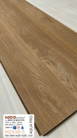 Sàn gỗ Mido Wood M2439-5 Aqua Pro lát thẳng 12mm