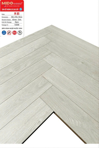 Sàn gỗ Mido Wood M81 xương cá 12mm