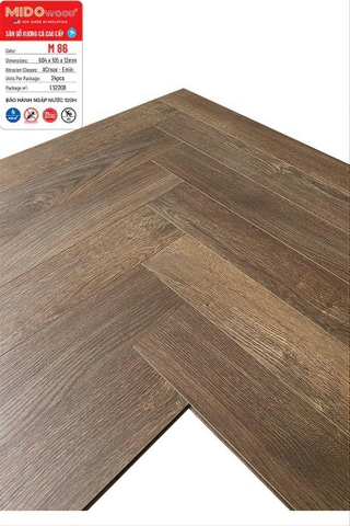 Sàn gỗ Mido Wood M86 xương cá 12mm