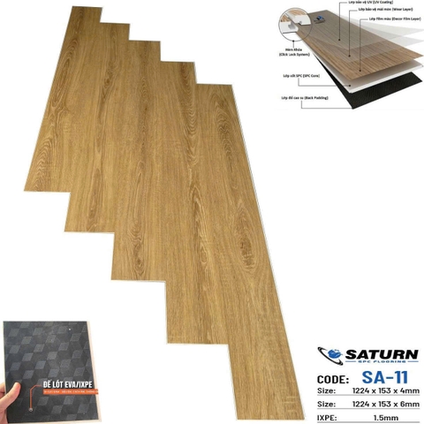 Sàn nhựa SPC Saturn SA-11 7,5mm cả đế IXPE