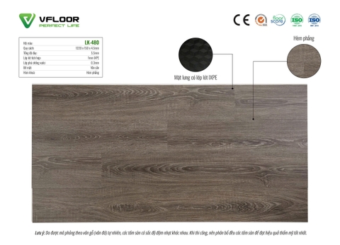 Sàn nhựa Vfloor Standard LK-480 5,5mm