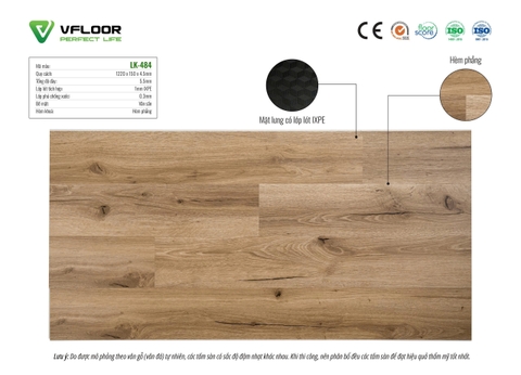Sàn nhựa Vfloor Standard LK-484 5,5mm