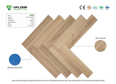 Sàn nhựa Vfloor xương cá VF503 6,5mm