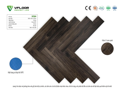 Sàn nhựa Vfloor xương cá VF504 6,5mm