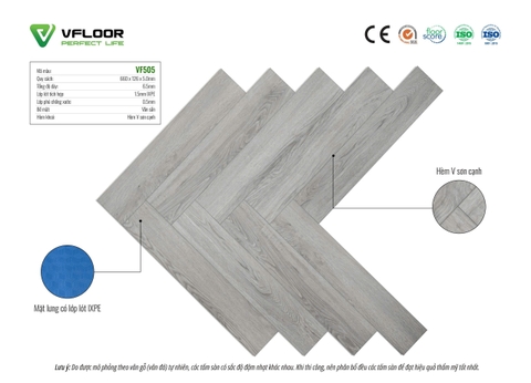 Sàn nhựa Vfloor xương cá VF505 6,5mm
