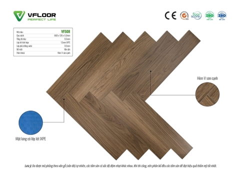 Sàn nhựa Vfloor xương cá VF508 6,5mm