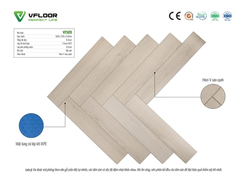 Sàn nhựa Vfloor xương cá VF509 6,5mm
