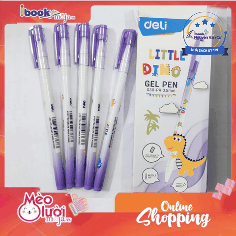 Bút Gel Deli EG30 0.5mm – Bút Viết Học Sinh Hình Khủng Long Cute
