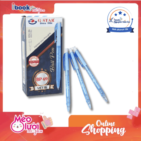 Hộp 24 Cây Bút Bi Bấm Gstar BP-69 Ngòi 0.5mm Viết êm nét chữ đẹp