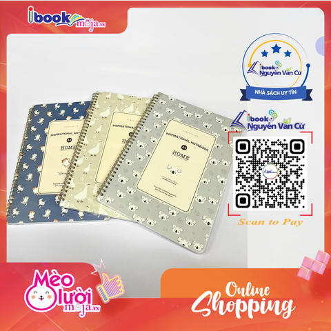 Sổ Lò Xo Hải Tiến A4 Kẻ Ngang 200 Trang 60gsm bìa bồi cao cấp