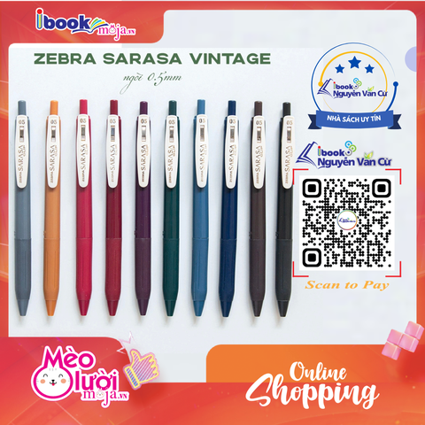 Bút Gel ZEBRA SARASA VINTAGE 0.5mm Mực Nhanh Khô Viết Êm