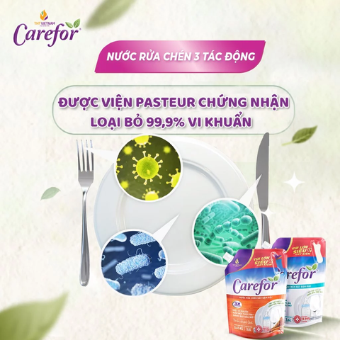 Nước rửa chén bát Carefor Không bám mùi, An toàn 1,9l