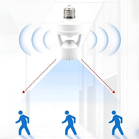 Đui Đèn Cảm Ứng Hồng Ngoại E27 – Tự Động Bật Tắt, Tiết Kiệm Điện