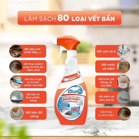 Chai Xịt Vệ Sinh Nhà Bếp Đa Năng CleanZ 500ml