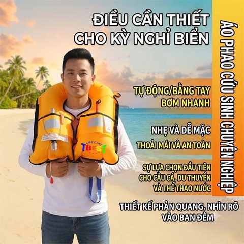 Áo Phao Cứu Sinh Tự Động Bơm Hơi | Cứu Sinh Cho Hoạt Động Dưới Nước