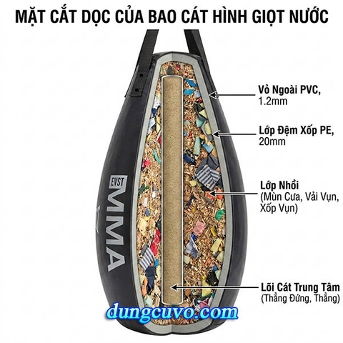 Bao Cát Treo Trái Lê Everlast MMA | Bao Cát Đấm Móc Chuyên Nghiệp