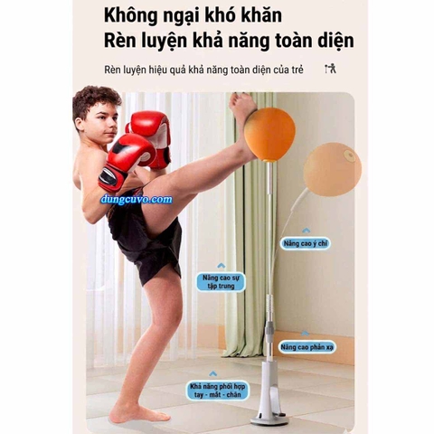 Bóng Đấm Phản Xạ Tự Đứng Đế Hút Chân Không - Tập Boxing Tại Nhà