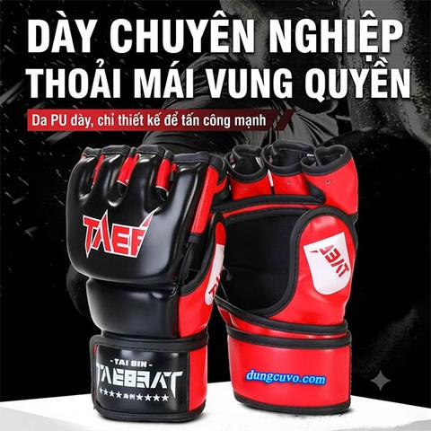 Găng Tay MMA UFC TAEBEAT Hở Ngón Cao Cấp | Giá Sỉ & Lẻ