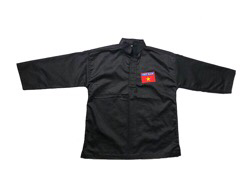 VÕ PHỤC PENCAK-SILAT VẢI ĐEN KAKI DÀY FORM CHUẨN – TẬP & THI ĐẤU