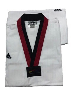 VÕ PHỤC ADIDAS CỔ ĐỎ ĐEN