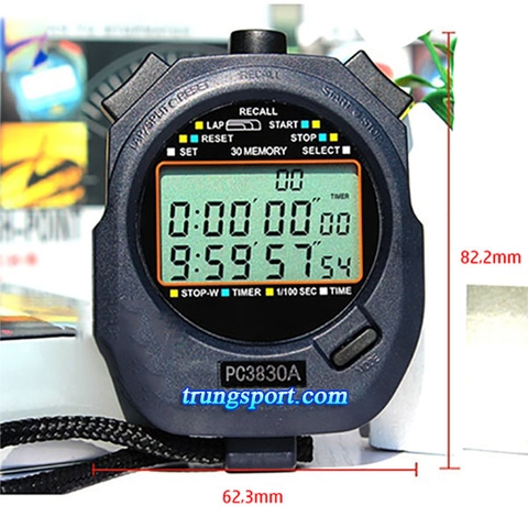 Đồng Hồ Bấm Giờ Stopwatch PC3830A – Chính Xác 1/100s, Bền Bỉ