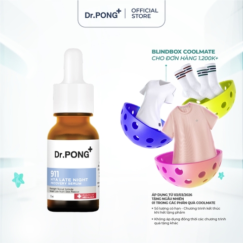 Serum dưỡng ẩm và phục hồi da Dr.PONG 911 Hya Late Night  Recovery Serum 15ml