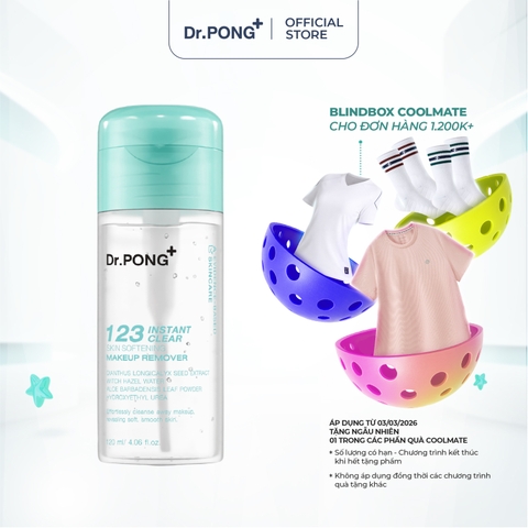 Nước tẩy trang DR. PONG 123 INSTANT CLEAR SKIN SOFTENING MAKEUP REMOVER 120ml
