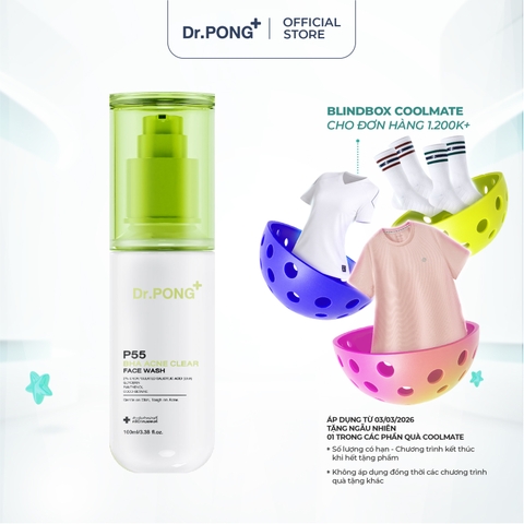Gel rửa mặt giảm mụn Dr.PONG p55 BHA Acne Clear Face Wash 100ml