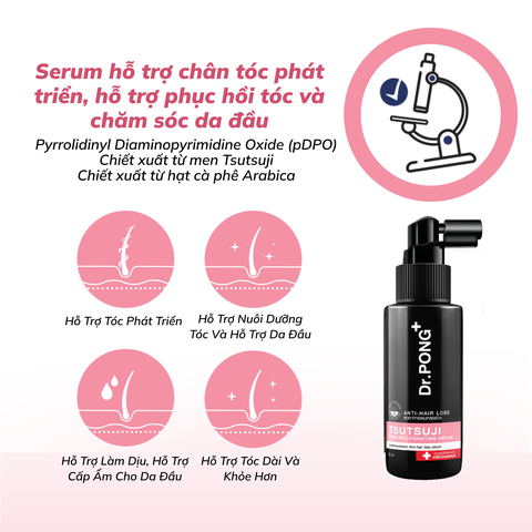 Serum giảm rụng tóc, kích thích chân tóc phát triển, chăm sóc da đầu Dr.PONG Tsutsuji Hair Rejuvenating - anti- hairloss
