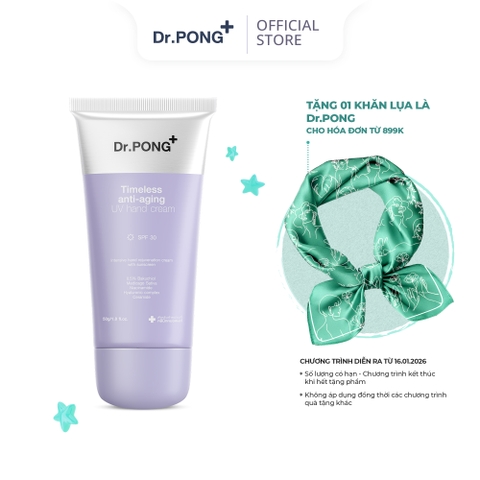 Kem dưỡng ẩm da tay, chống nắng DR.PONG TIMELESS ANTI-AGING UV HAND CREAM 50g