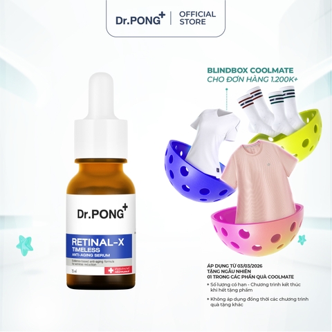 Serum làm mờ nếp nhăn, trắng da Dr.PONG Retinal-X Timeless Anti-Aging 15ml