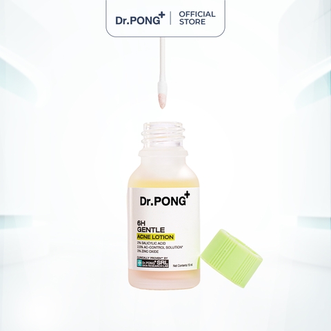 Chấm mụn 2 lớp hỗ trợ gom cồi, giảm mụn Dr.PONG 6H Gentle Acne Lotion