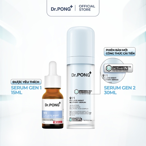Serum dưỡng ẩm và hỗ trợ phục hồi da Dr.PONG 911 HYA LATE NIGHT RECOVERY SERUM
