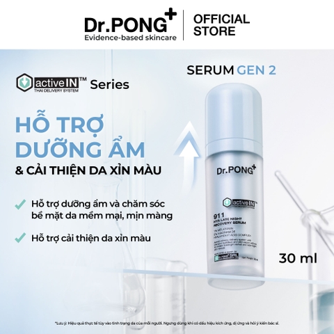Serum hỗ trợ phục hồi da, dưỡng ẩm và làm sáng Dr.PONG Activein 911 Hya Late Night Recovery Serum