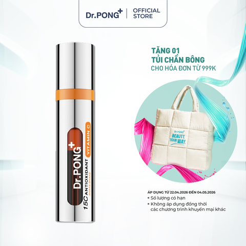 Serum Vitamin C dưỡng trắng, mờ thâm,thu nhỏ lỗ chân lông và chống oxy hóa Dr.Pong 15c Antioxidant Vitamin C Shake Shake