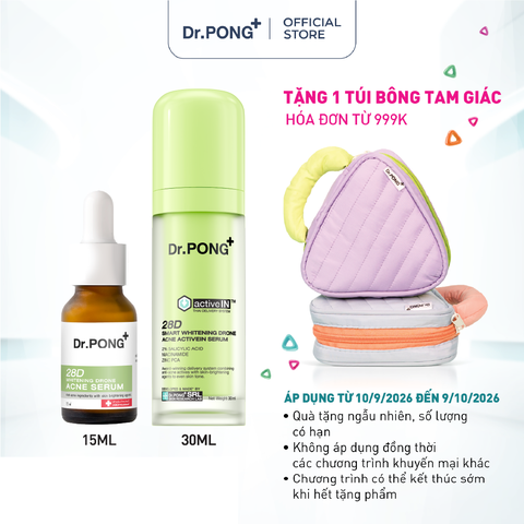 Serum hỗ trợ giảm mụn, thâm mụn Dr.PONG 28D Smart Whitening Drone Acne Activein Serum