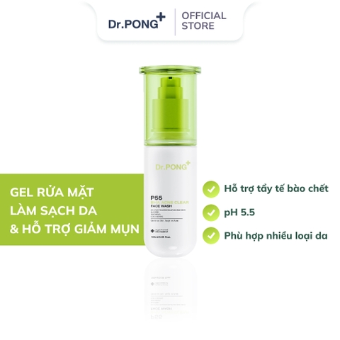 Gel rửa mặt hỗ trợ giảm mụn Dr.PONG p55 BHA Acne Clear Face Wash 100ml