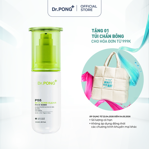 Gel rửa mặt giảm mụn Dr.PONG p55 BHA Acne Clear Face Wash 100ml