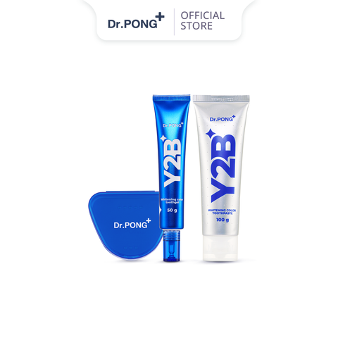 Set làm trắng răng 2 bước Dr.PONG Y2B Whitening Color Set 100g