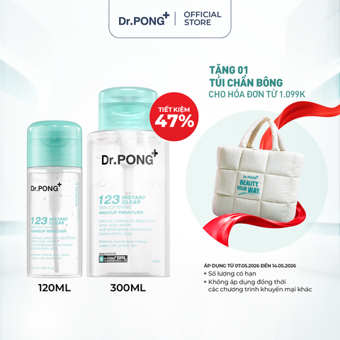 Nước tẩy trang DR. PONG 123 INSTANT CLEAR SKIN SOFTENING MAKEUP REMOVER 120ml