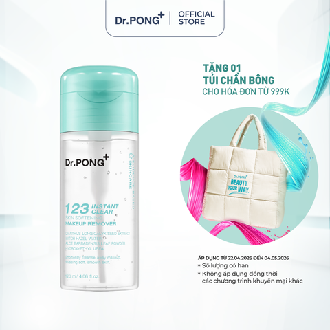 Nước tẩy trang DR. PONG 123 INSTANT CLEAR SKIN SOFTENING MAKEUP REMOVER 120ml