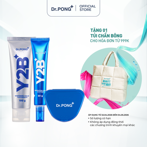 Set làm trắng răng 2 bước Dr.PONG Y2B Whitening Color Set 100g