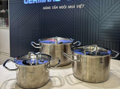 Bộ Nồi Fissler Profi Set 3 Món Vung Thép – Đỉnh Cao Nhà Bếp Chuẩn Đức