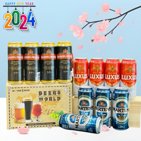 Hộp quà 12 lon bia Bỉ