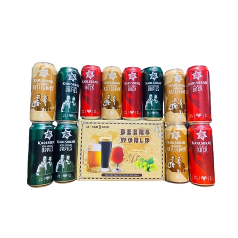 Hộp quà bia Karlsbrau Đức – pack 12 lon 500ml