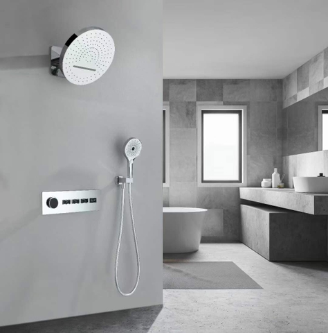 Sen tắm âm tường, bát gắn tường Daelim DL-320 (Bát to 32x32 cm), sen tắm gắn tường.