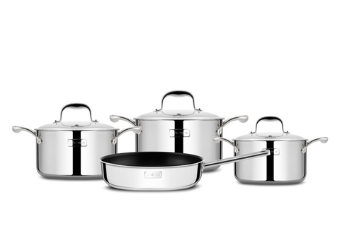 Bộ Inox cao cấp 3 lớp đáy liền Elmich Trimax XS EL-3744 size 18, 20, 24, chảo 26cm